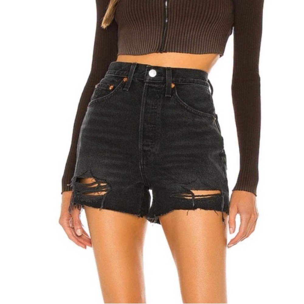 RE/DONE Originals 50s Cut Off Short‎ in Destroyed Shadow Black